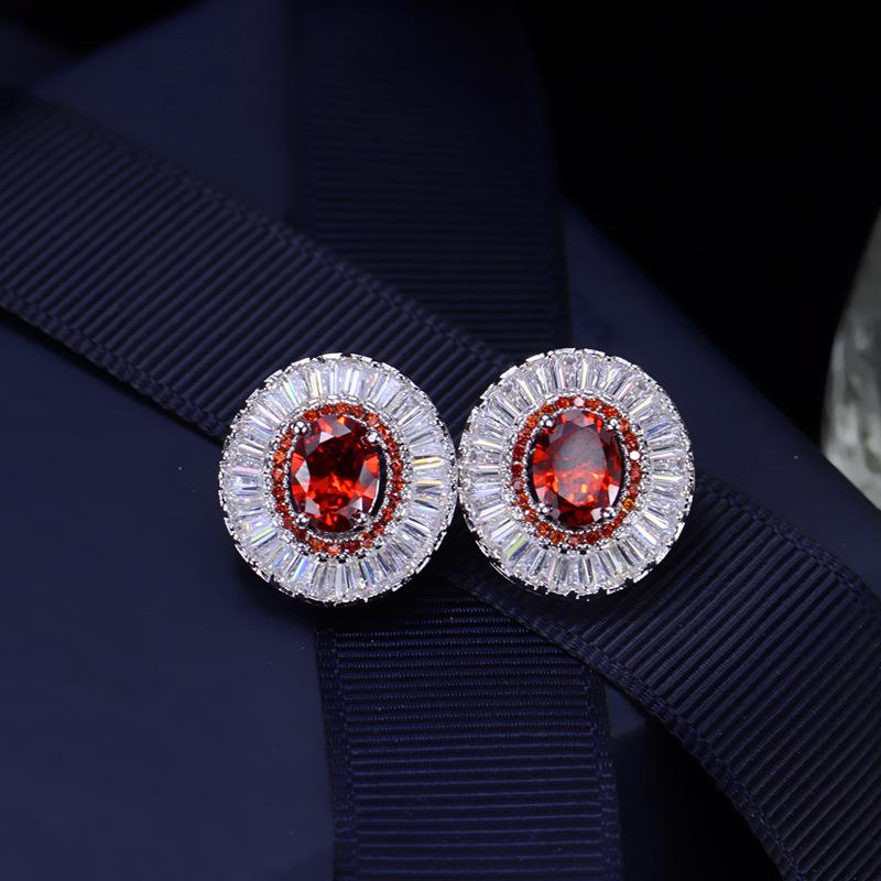 DEM85 2022New Fashion High Quality temperament Step Square Crystal Ear Nail Anti Allergy For Women Jewelry