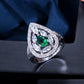 New Fashion Water Drop Ring Three Colors Environmental Protection Copper Luxury Crystal Ring For Women Jewelry