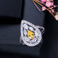 New Fashion Water Drop Ring Three Colors Environmental Protection Copper Luxury Crystal Ring For Women Jewelry