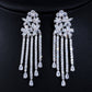 S925 Silver Needle Color Flower Water Drop Long Tassel Earrings Crystal Beautiful Bridal Luxury Earrings for women jewelry