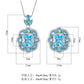 Hot new arrive blue color Gold-plated Topaz Blue Jewelry Set with Copper Bottom
