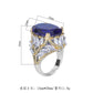 HEM21 New arrive Sapphire Ring Cz ring for woman jewelry  Ladies Ring Center Stone 15*20
