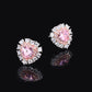 DEM43 S925 Silver High Carbon cz Individually Packaged Heart-Shaped Cherry Blossom Powder Retro Simple Women's Stud Earrings 6*6