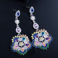 DEM02 Hot sale S925 Silver Needle Tassel for Women's long Earrings Beautiful Bride Noble colorful Earrings jewelry gift