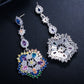 DEM02 Hot sale S925 Silver Needle Tassel for Women's long Earrings Beautiful Bride Noble colorful Earrings jewelry gift