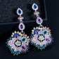 DEM02 Hot sale S925 Silver Needle Tassel for Women's long Earrings Beautiful Bride Noble colorful Earrings jewelry gift