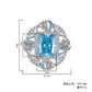 LEM30 S925 Silver Color Treasure High Carbon cz Yellow Diamond Radiant Cut Color Separation Closed Jewelry Ring 10*12