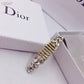 DR-34 New Fashion Brand Stainless Steel Jewelry Design Letter Crystal Stud Brooch For Women Gold
